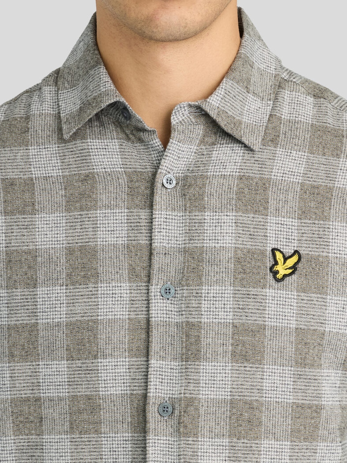Lyle & Scott Static Check Flannel Shirt Static Grey