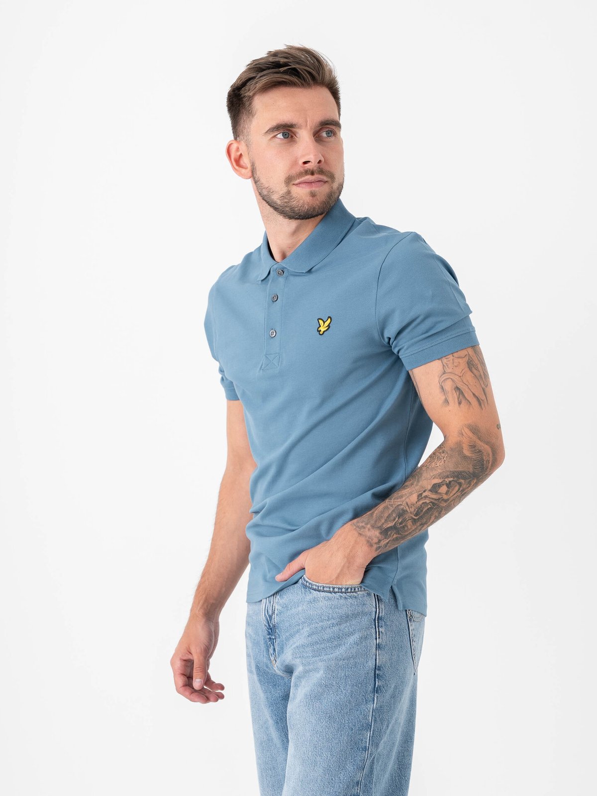 Lyle & Scott Plain Polo Shirt Ocean Sky