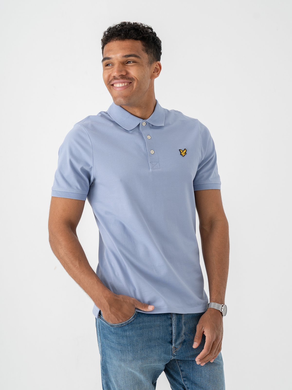 Lyle & Scott Plain Polo Shirt Bubble Blue