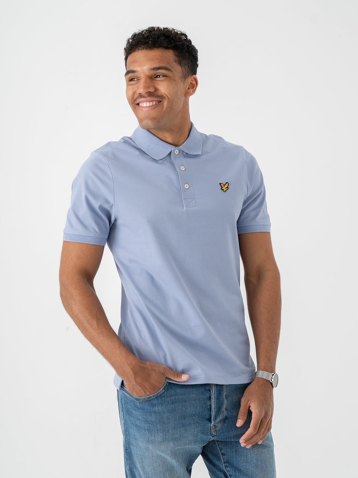 Lyle & Scott Plain Polo Shirt Bubble Blue
