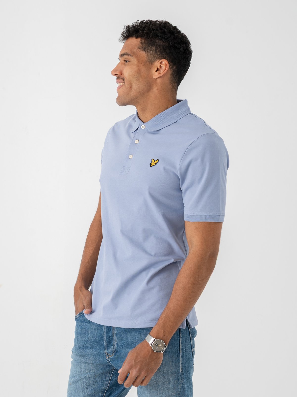 Lyle & Scott Plain Polo Shirt Bubble Blue