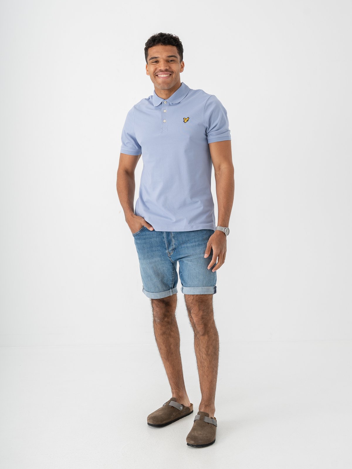 Lyle & Scott Plain Polo Shirt Bubble Blue