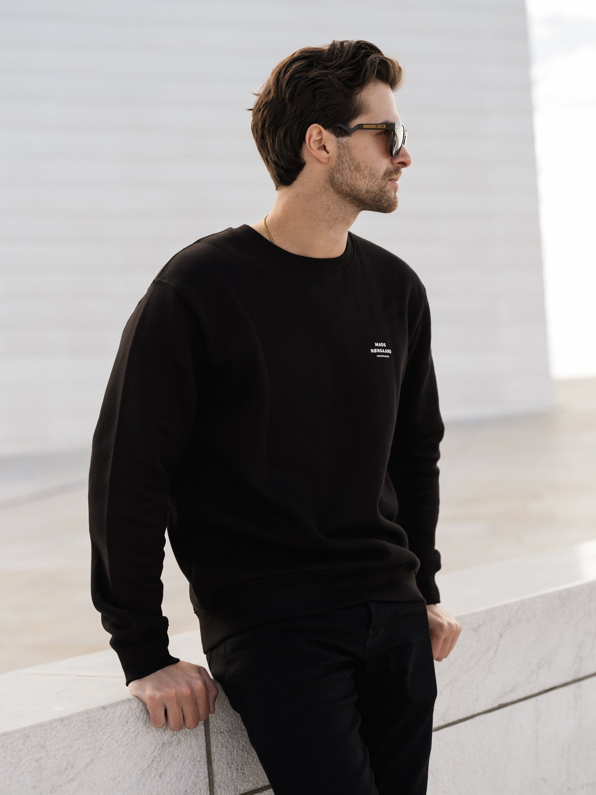 Mads Nørgaard Standard Crew Logo Sweat Black