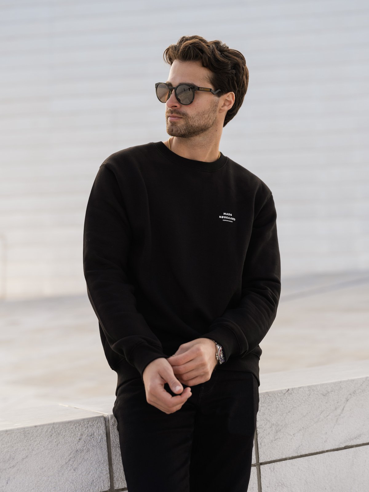 Mads Nørgaard Standard Crew Logo Sweat Black