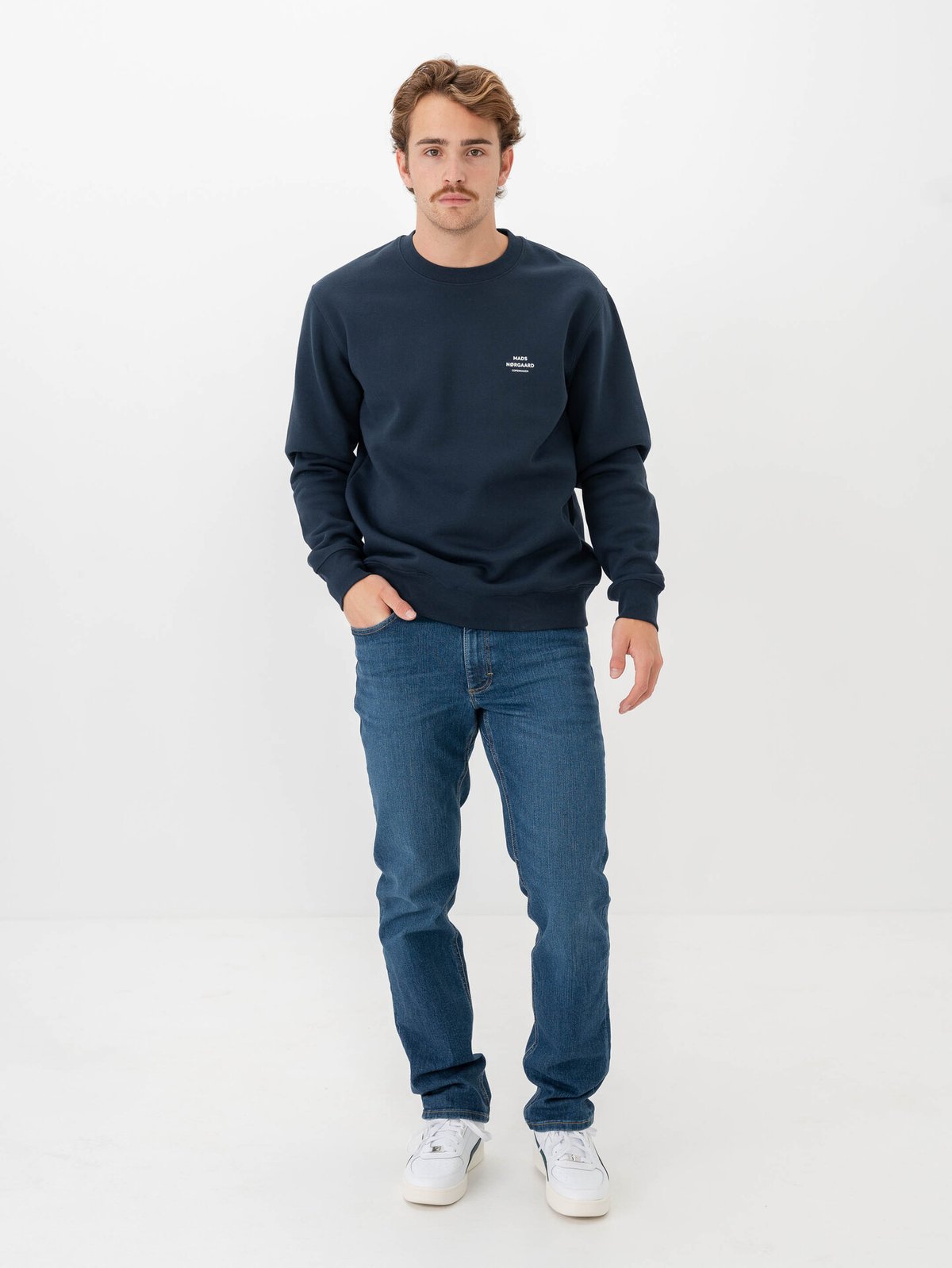 Mads Nørgaard Standard Crew Logo Sweat Parisian Night