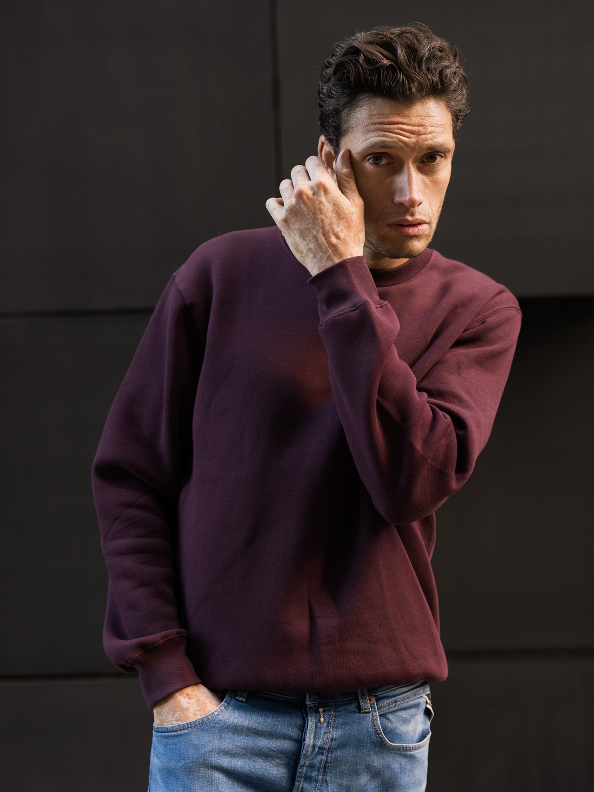 Mads Nørgaard Standard Crew Logo Sweat Burgunder