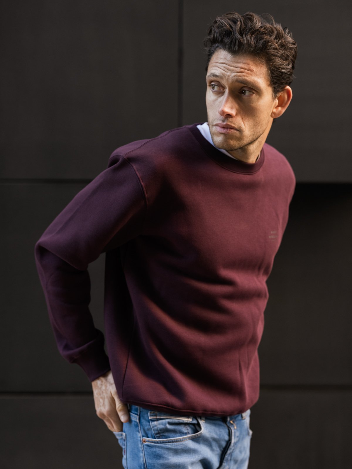Mads Nørgaard Standard Crew Logo Sweat Burgunder