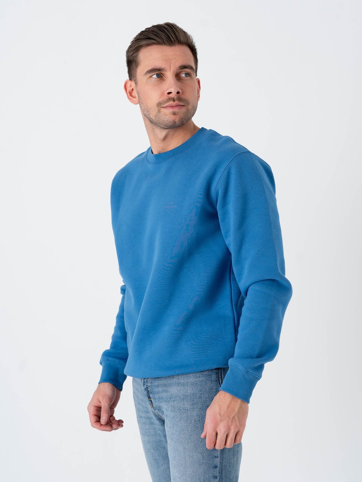 Mads Nørgaard Standard Crew Logo Sweat Bright Cobalt