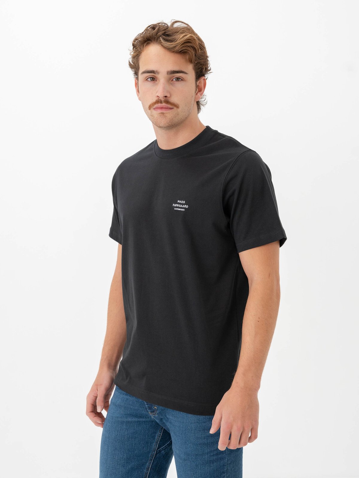 Mads Nørgaard Cotton Jersey Frode Logo Tee Black