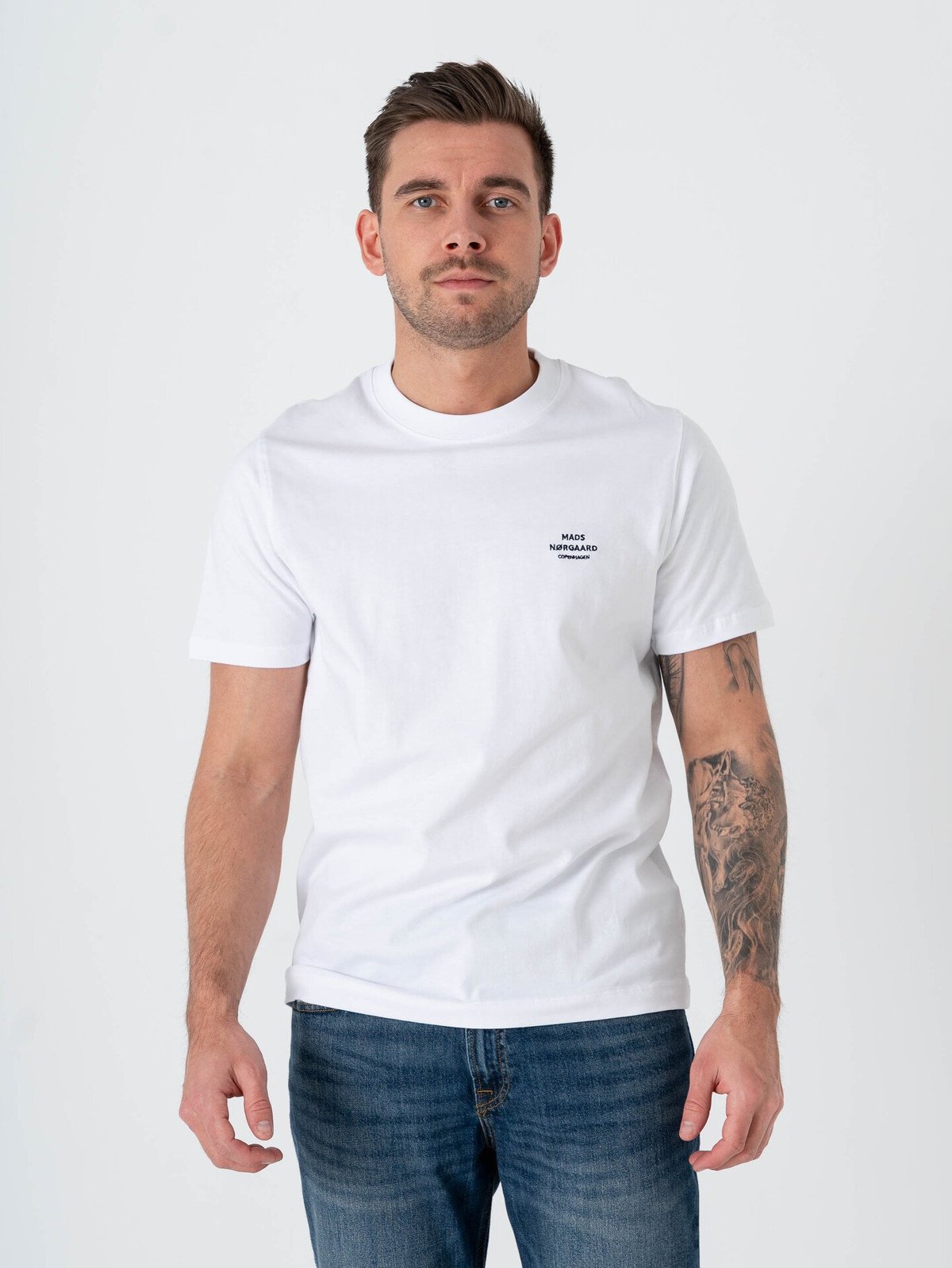 Mads Nørgaard Cotton Jersey Frode Logo Tee FAV White