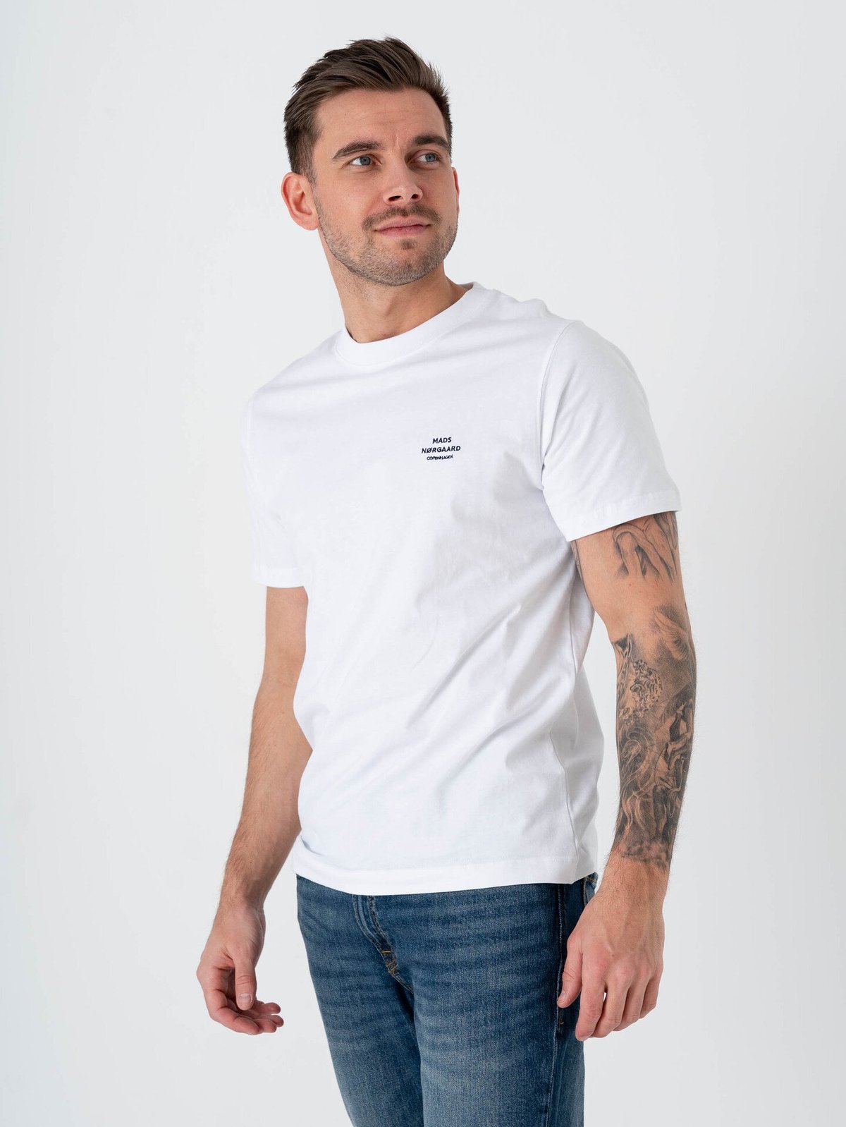 Mads Nørgaard Cotton Jersey Frode Logo Tee FAV White