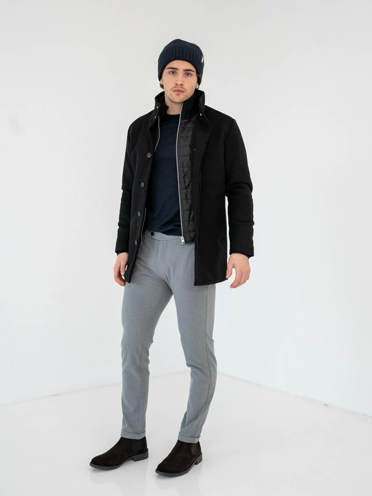 Matinique Grate Wool Pullover Dark Navy