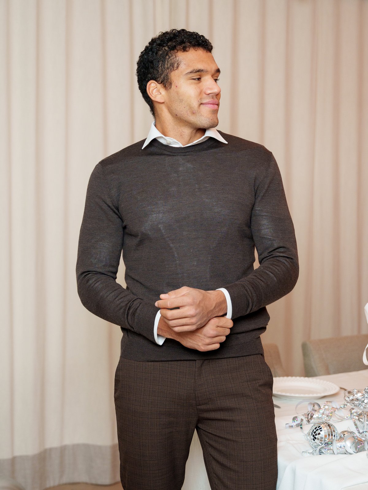 Matinique Grate Wool Pullover Dark Brown