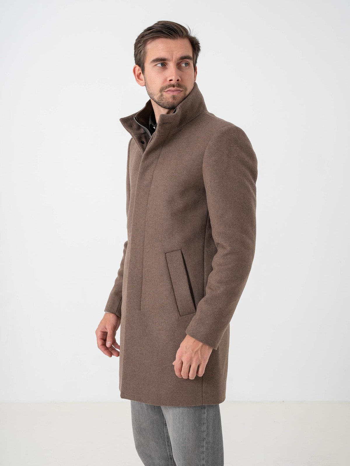 Matinique Harvey Wool Coat Walnut
