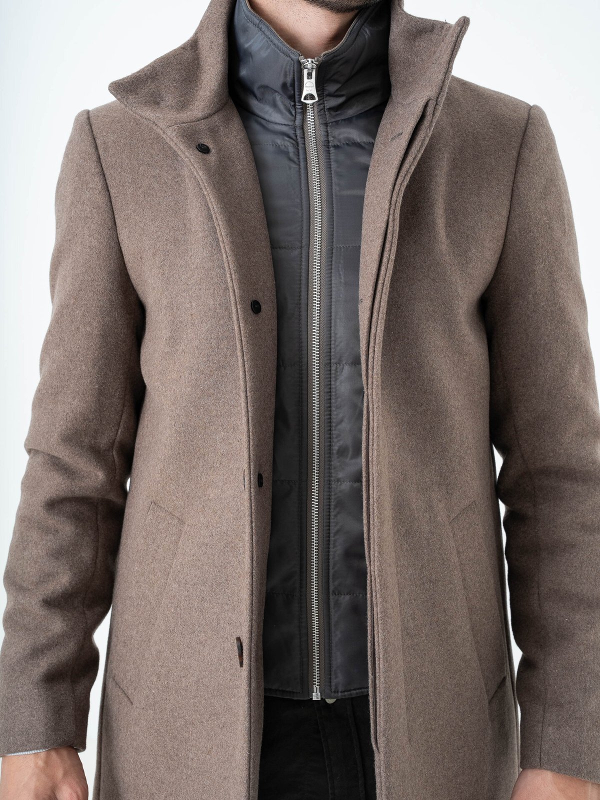 Matinique Harvey Wool Coat Walnut
