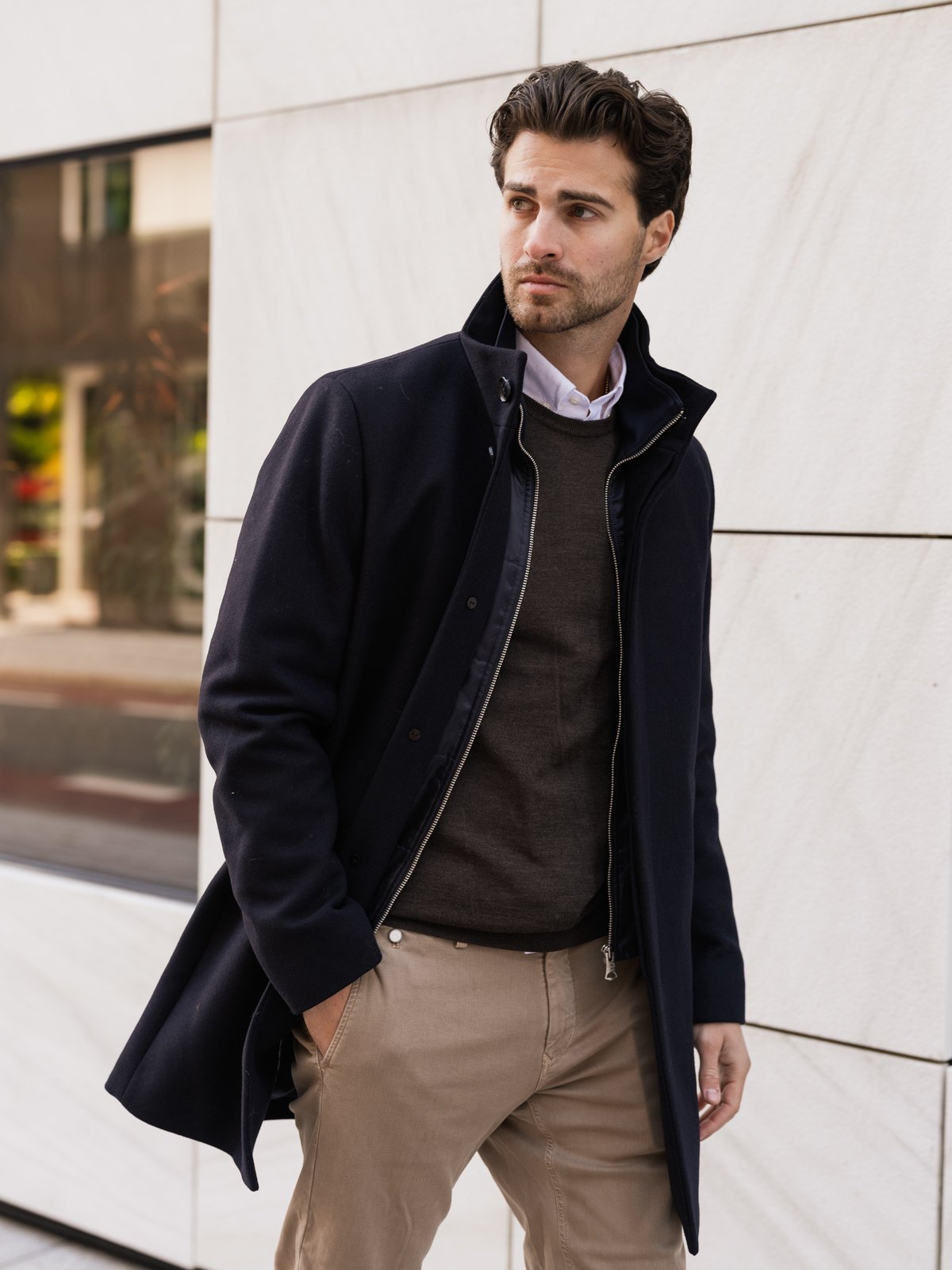 Matinique Harvey Wool Coat Dark Navy