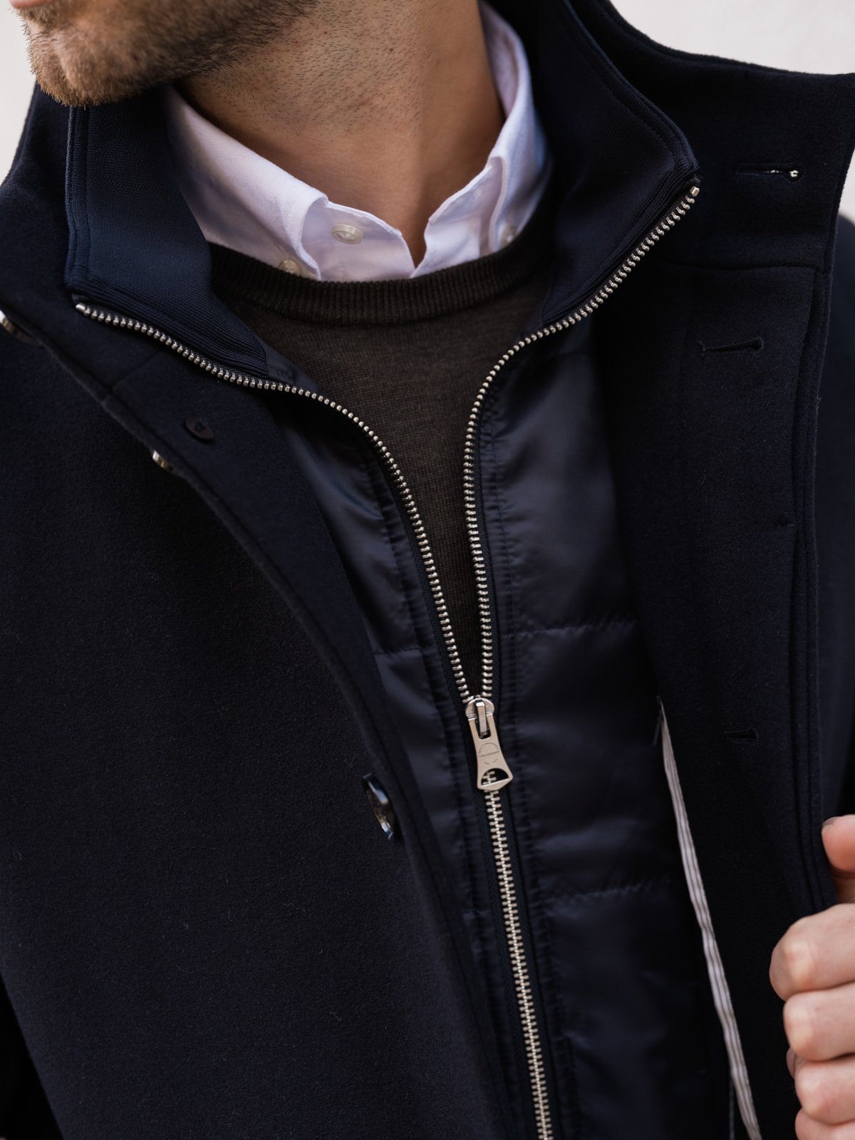 Matinique Harvey Wool Coat Dark Navy