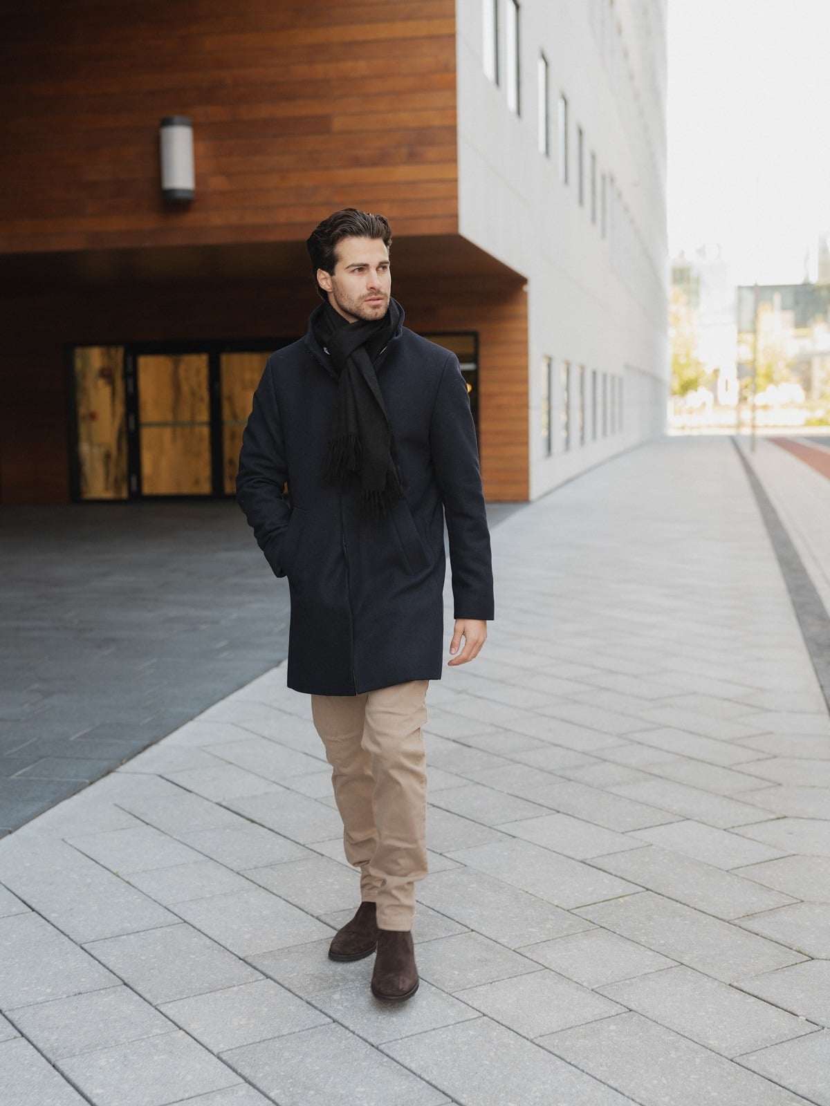 Matinique Harvey Wool Coat Dark Navy