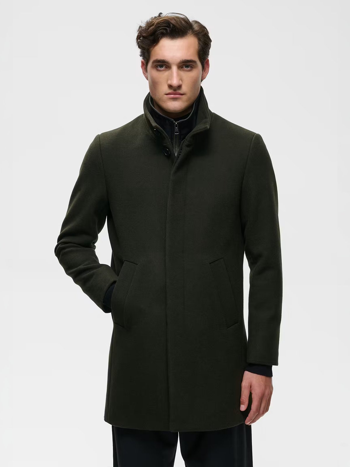 Matinique Harvey Wool Coat Forest Night