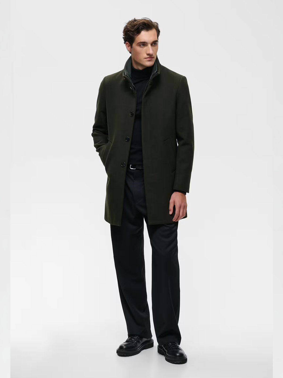 Matinique Harvey Wool Coat Forest Night