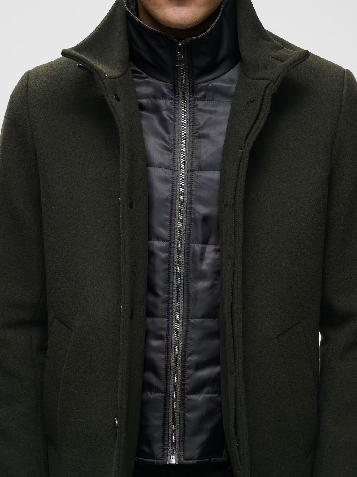 Matinique Harvey Wool Coat Forest Night