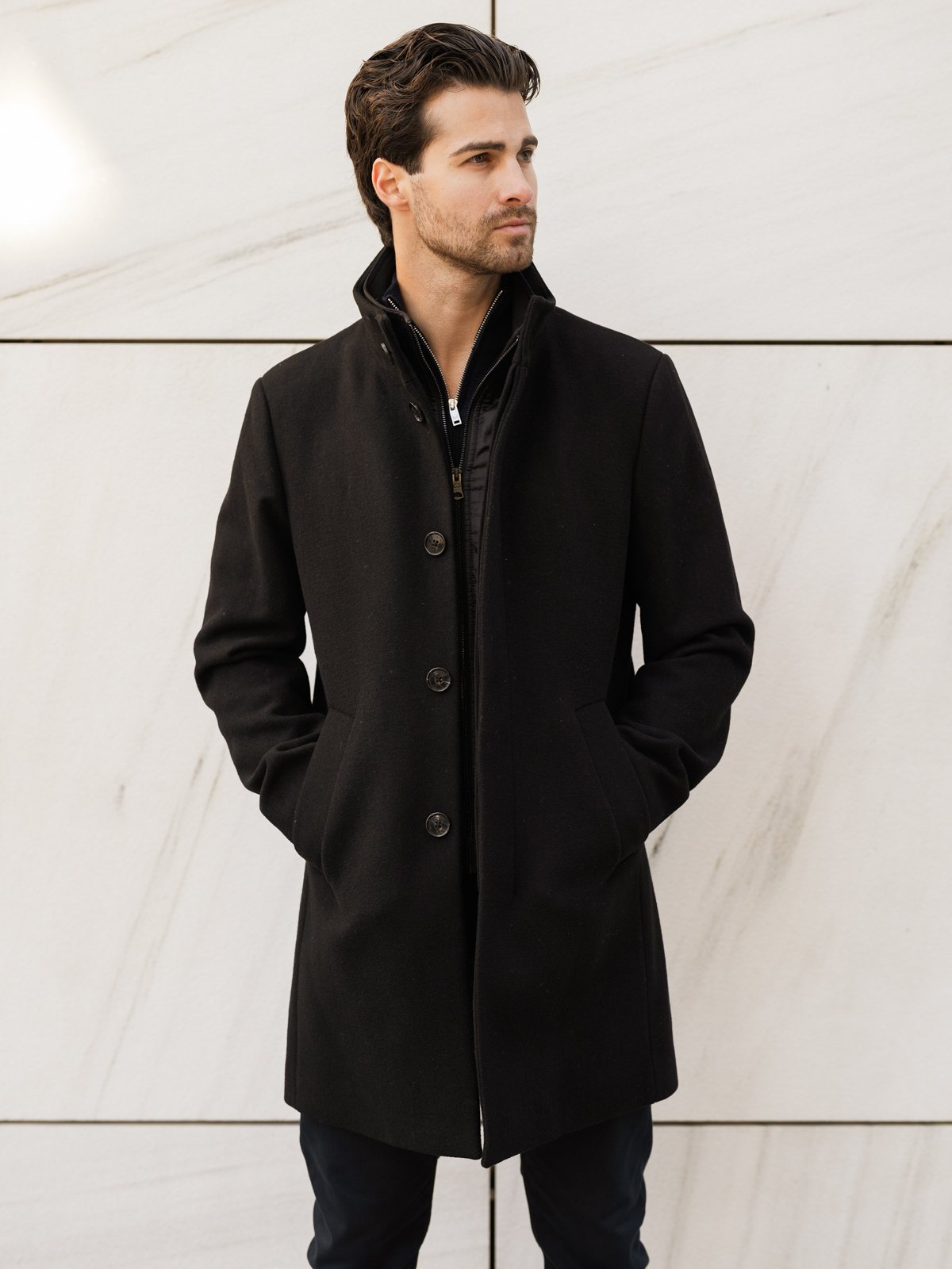 Matinique Harvey Wool Coat Black