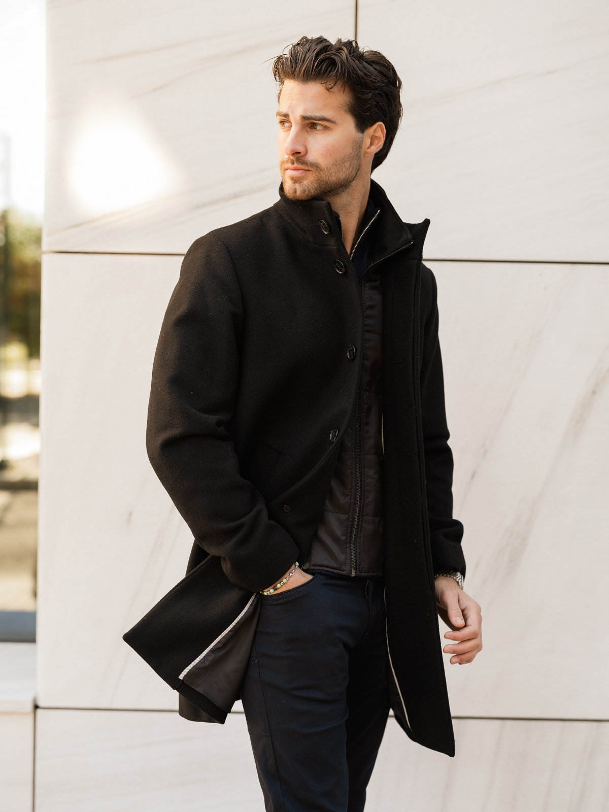 Matinique Harvey Wool Coat Black