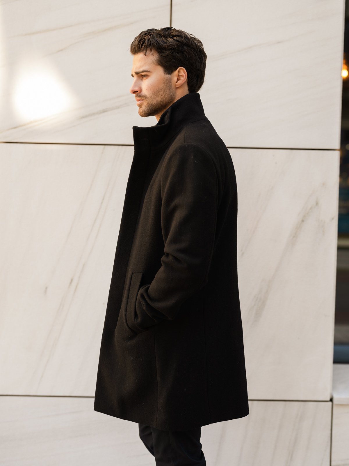Matinique Harvey Wool Coat Black