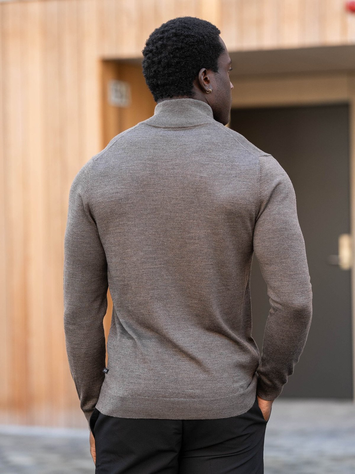 Matinique Mason Wool Cardigan Brown Soil Melange