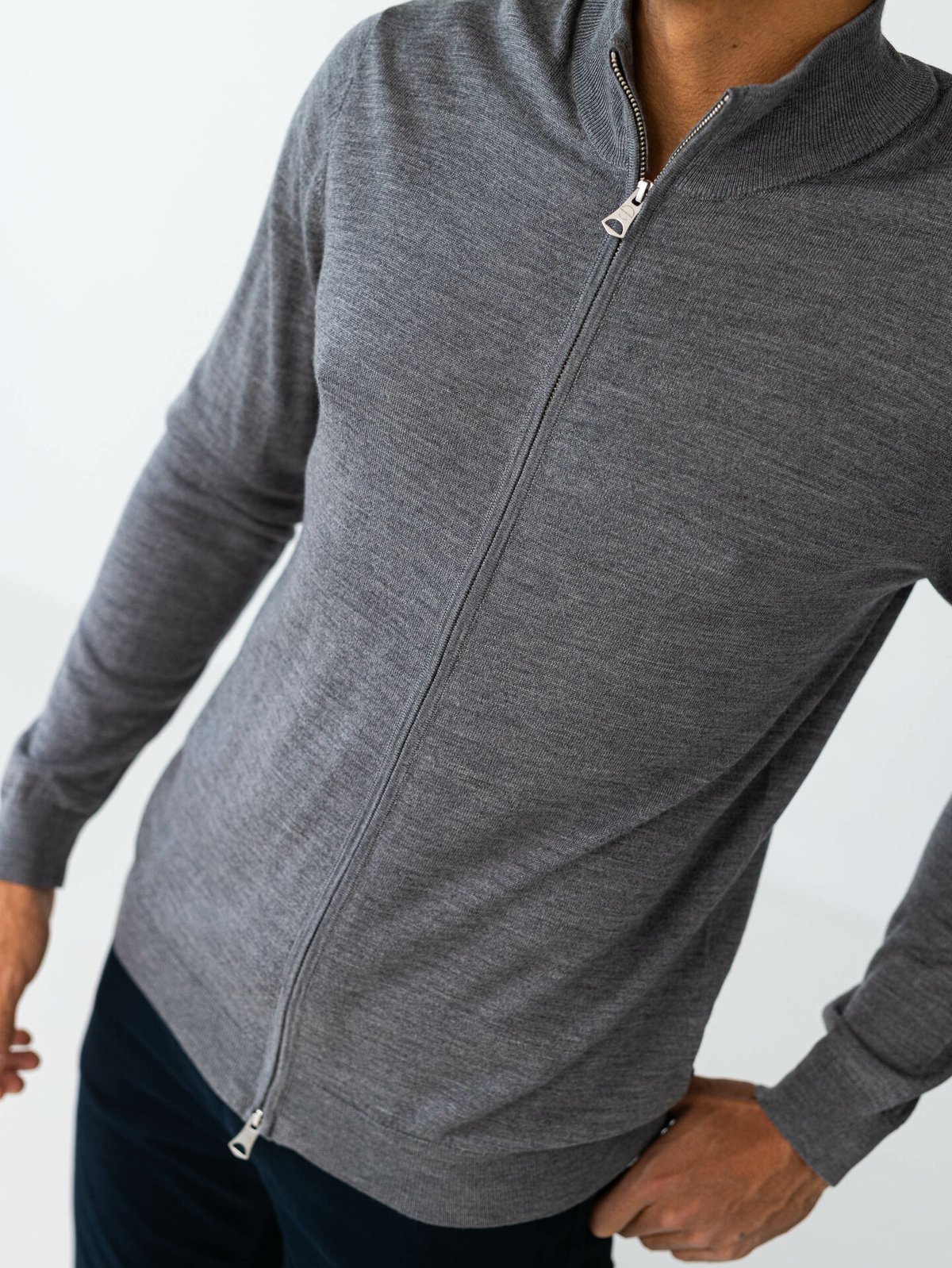 Matinique Mason Wool Cardigan Medium Grey Melange