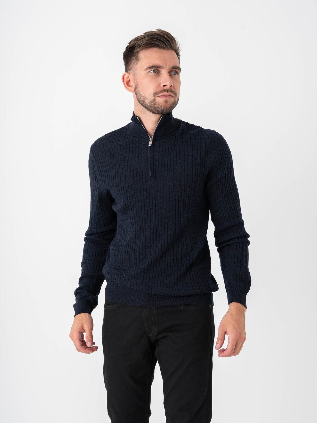 Matinique Mason SZ Cable Dark Navy Melange