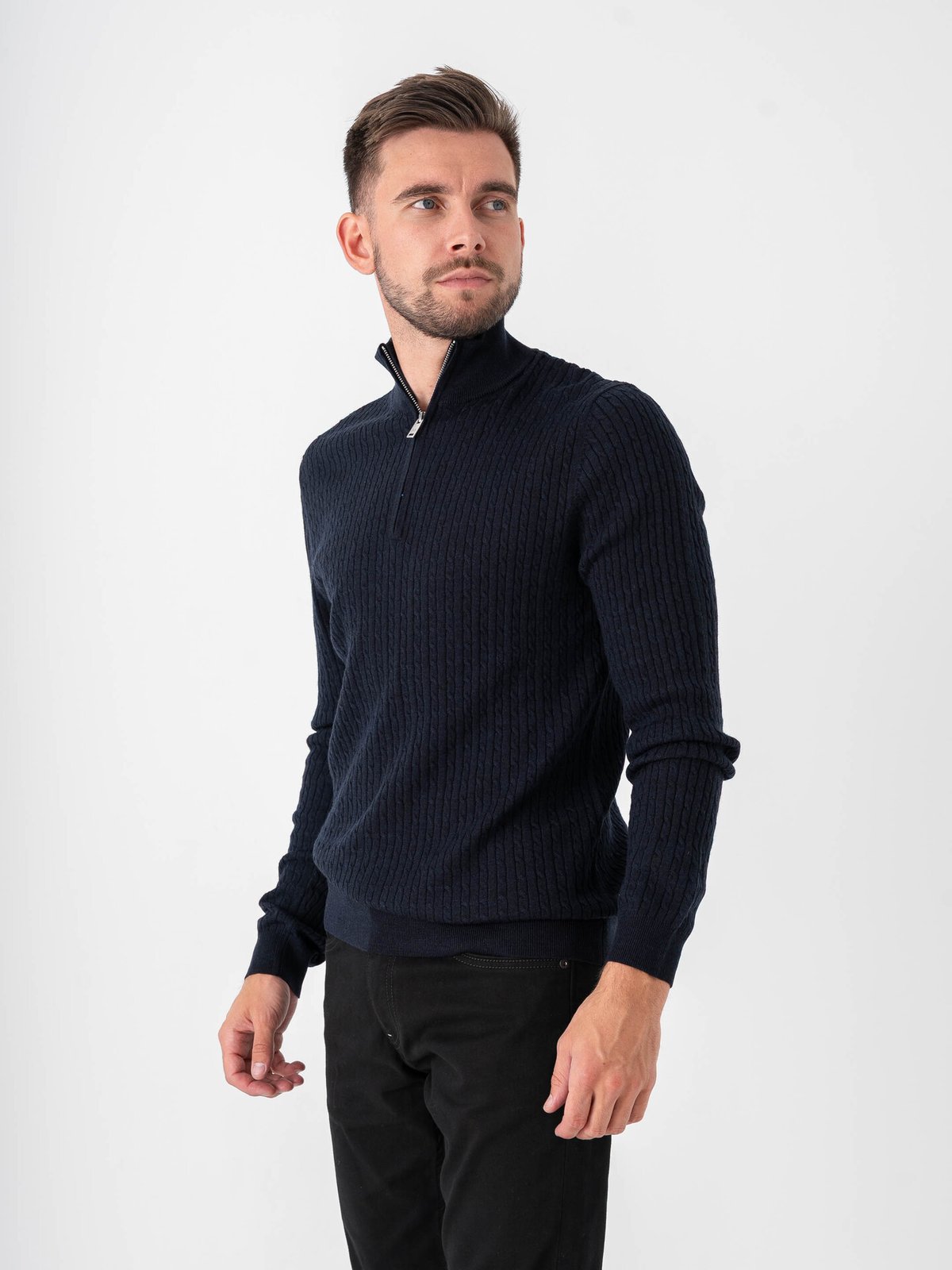 Matinique Mason SZ Cable Dark Navy Melange