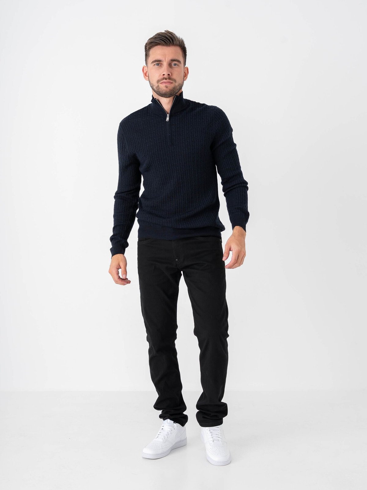 Matinique Mason SZ Cable Dark Navy Melange