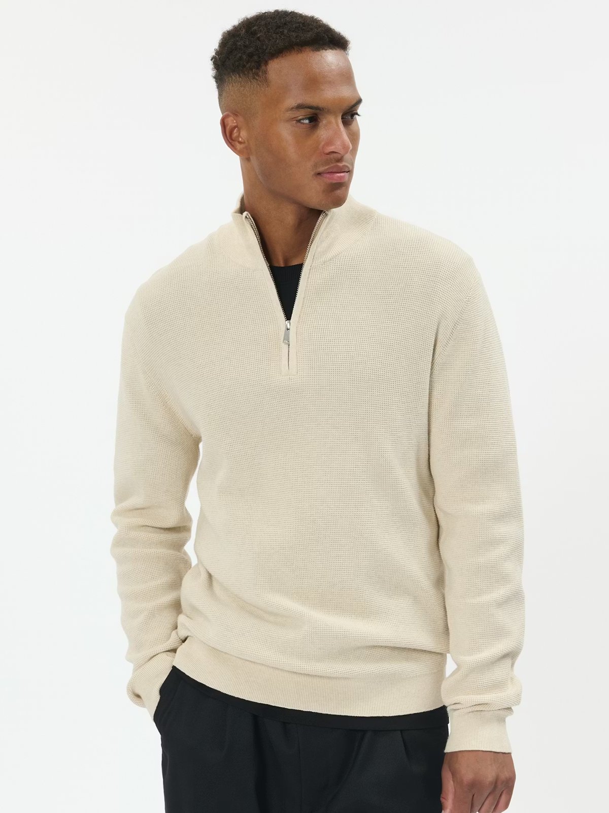 Matinique Lagoon Half Zip Oyster Gray Melange