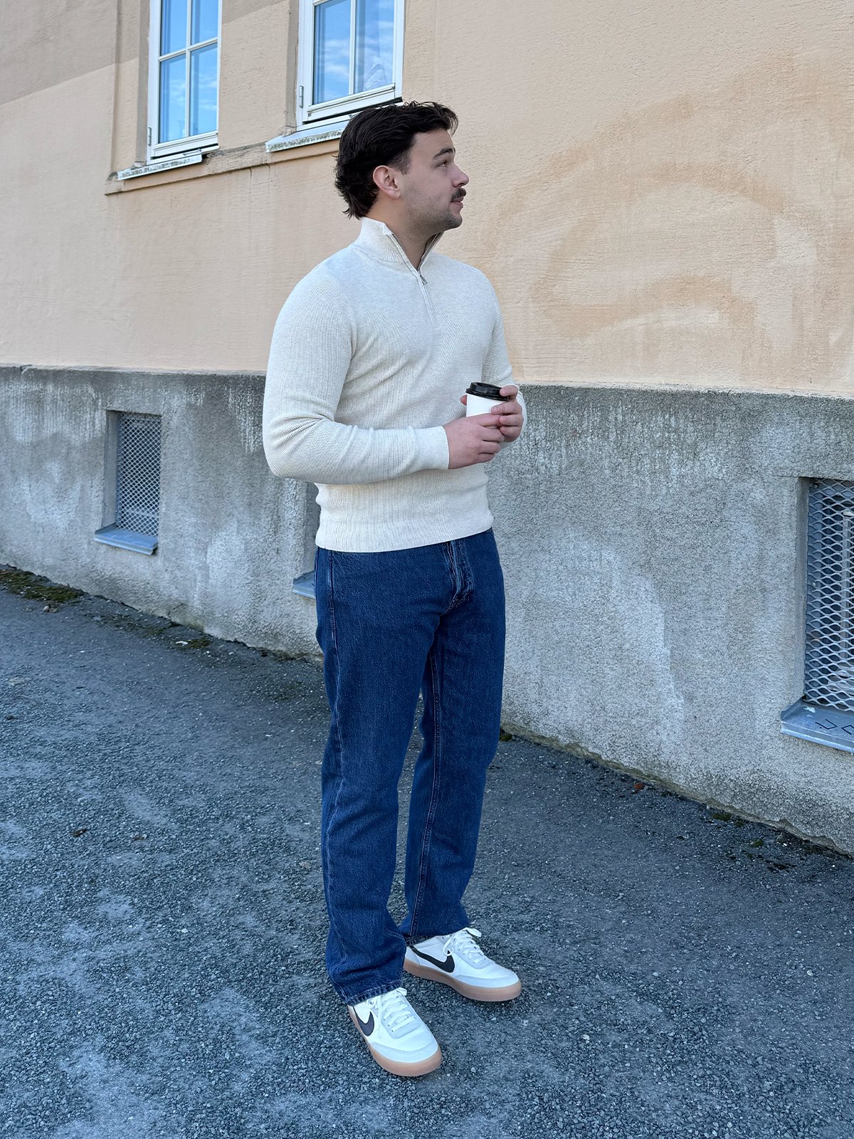 Matinique Lagoon Half Zip Oyster Gray Melange