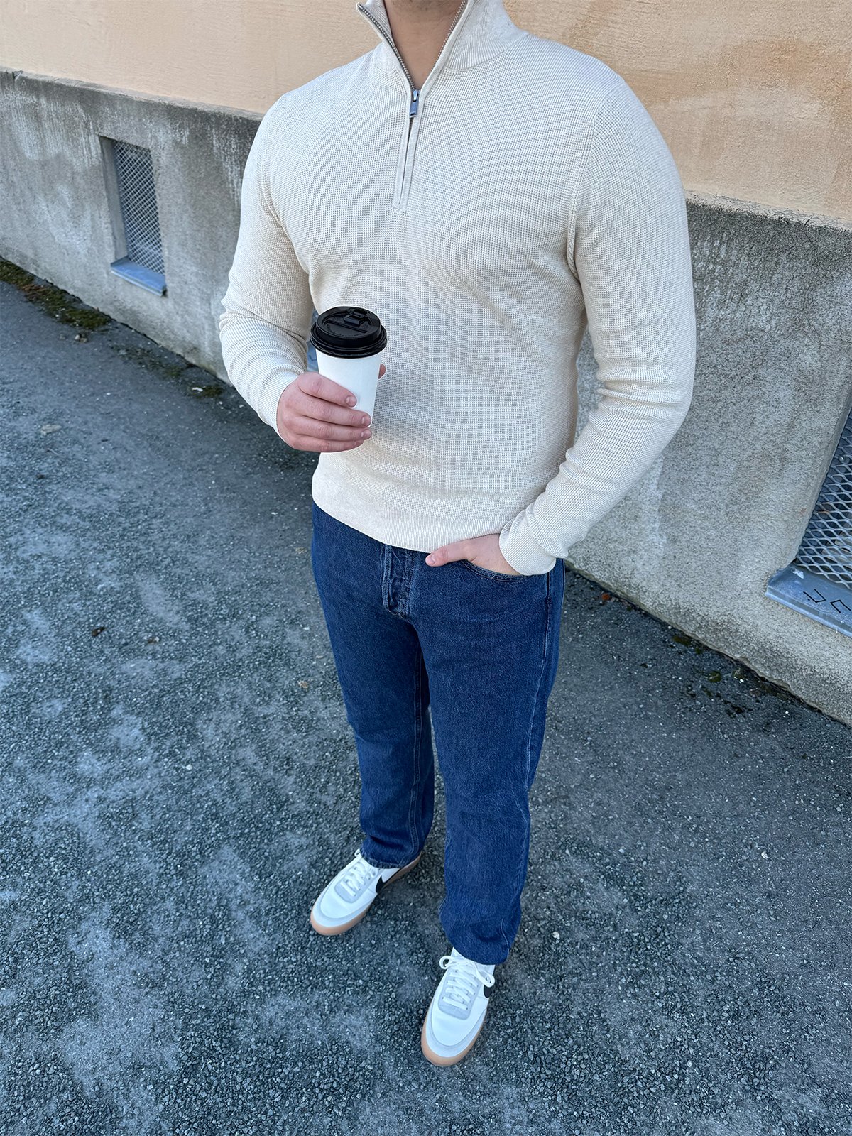 Matinique Lagoon Half Zip Oyster Gray Melange