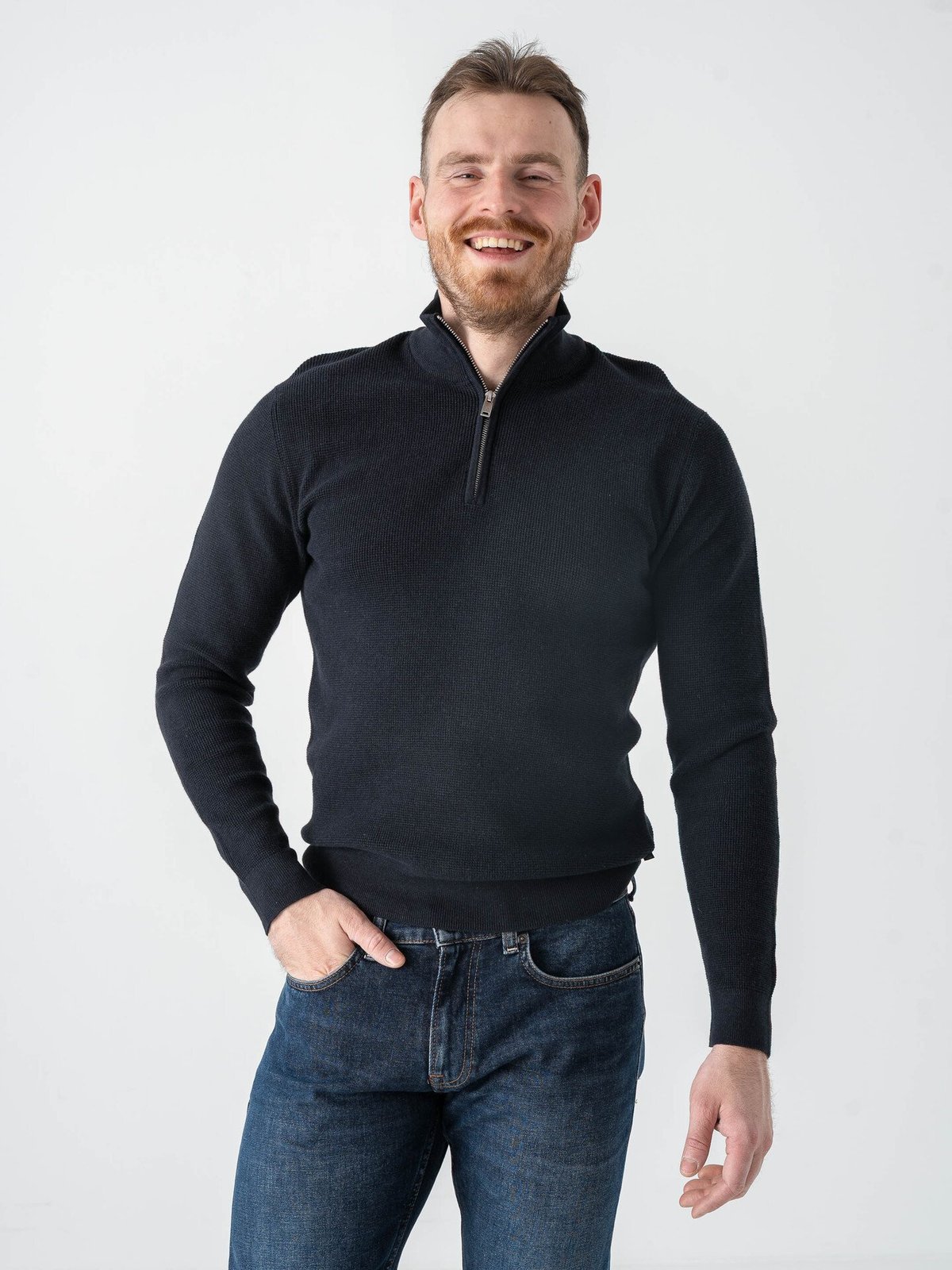 Matinique Lagoon Half Zip Dark Navy Melange