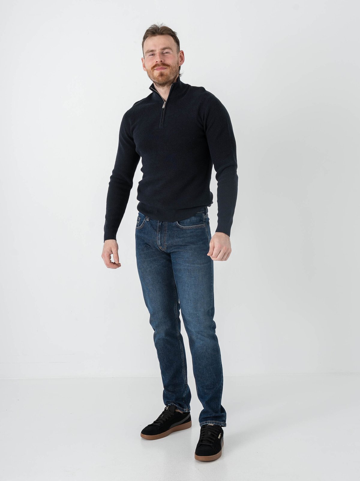 Matinique Lagoon Half Zip Dark Navy Melange