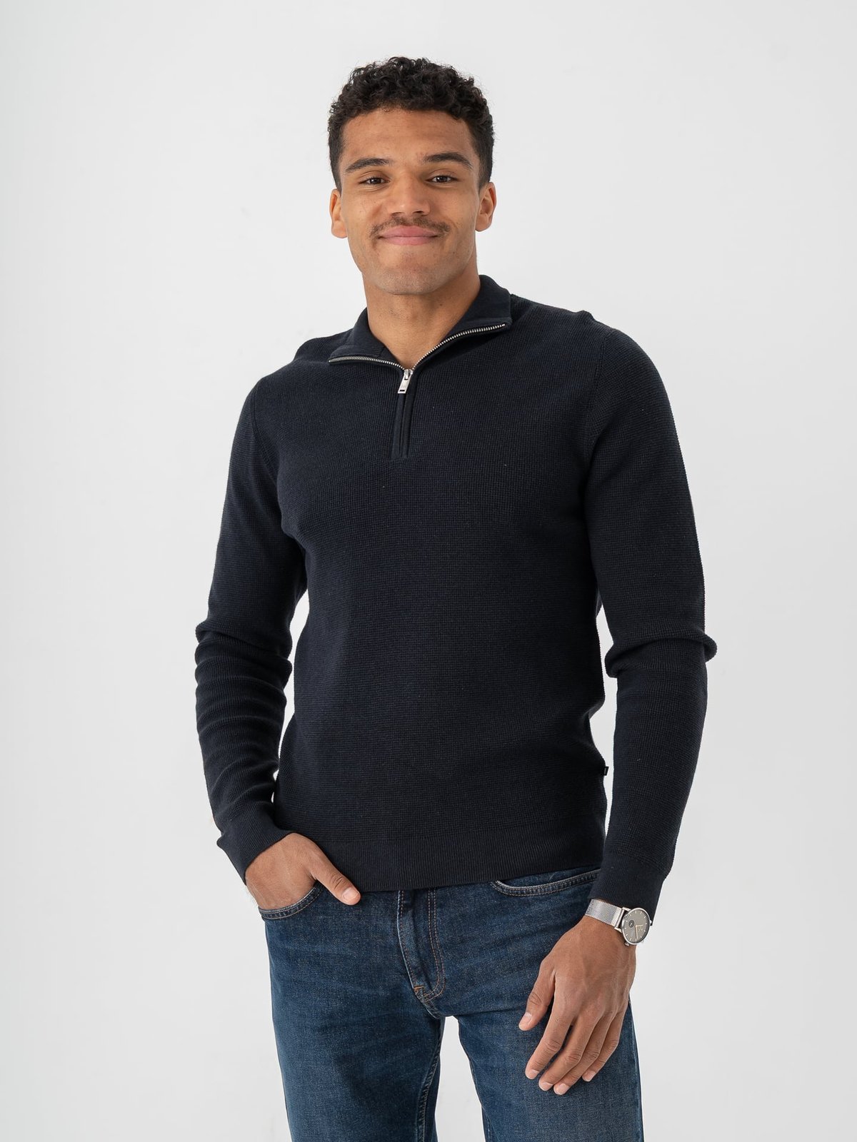 Matinique Lagoon Half Zip Dark Navy Melange