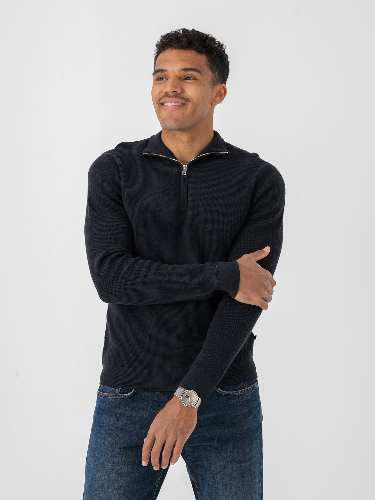 Matinique Lagoon Half Zip Dark Navy Melange