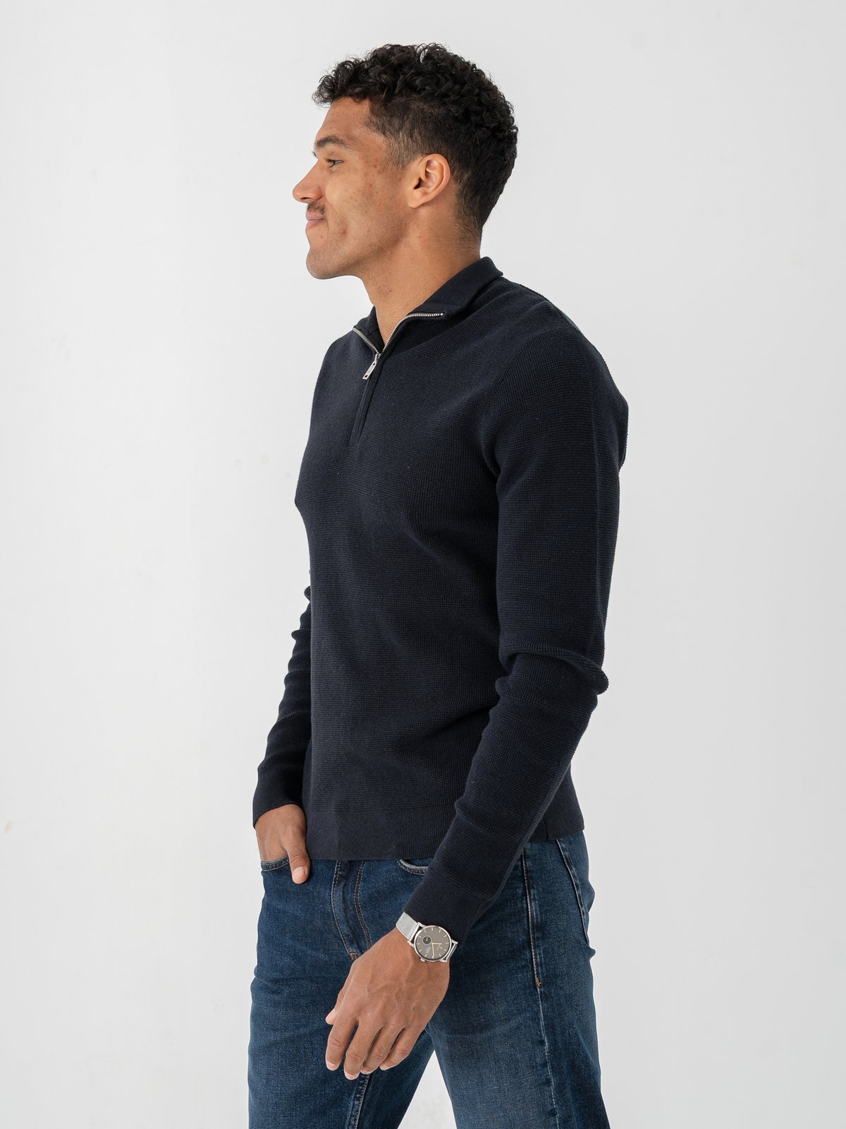 Matinique Lagoon Half Zip Dark Navy Melange
