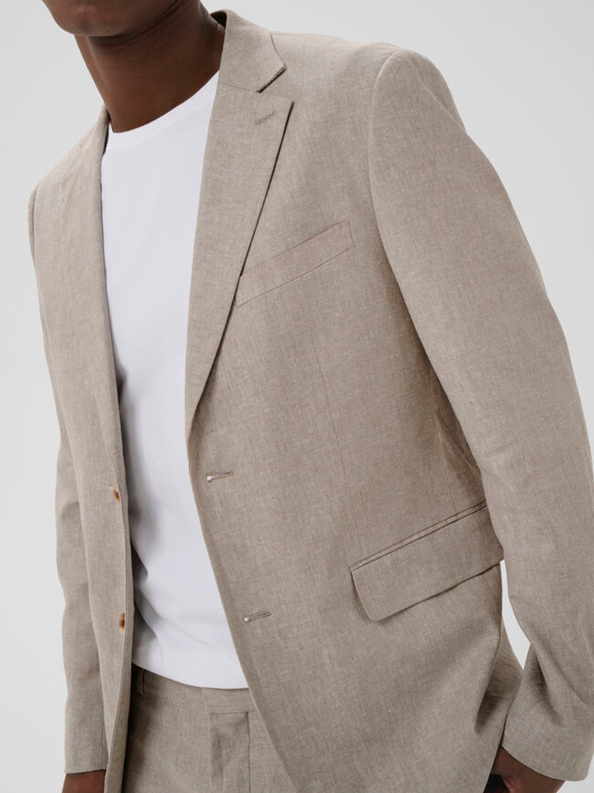 Matinique Charles Linen Blazer Plaza Taupe