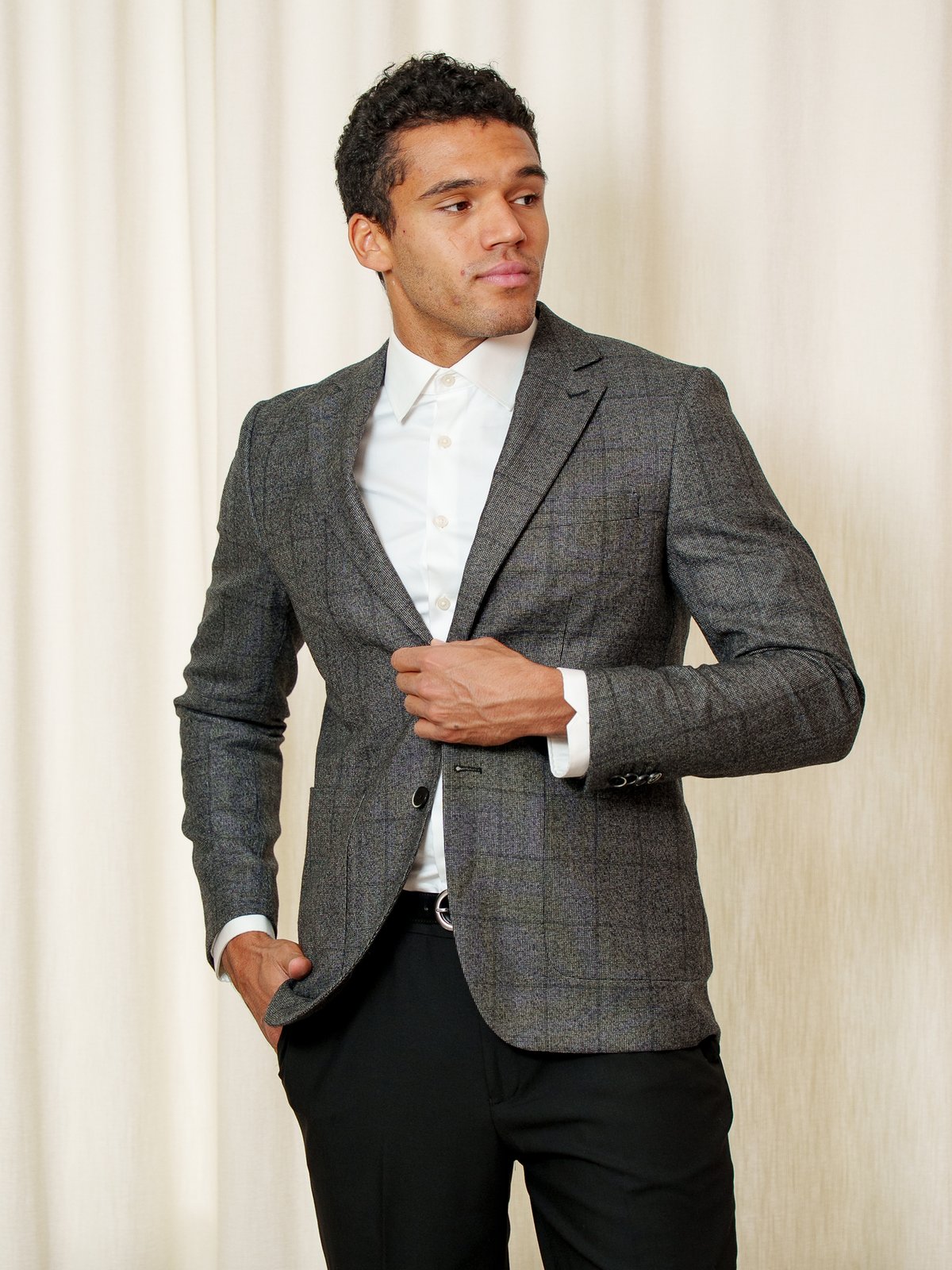 Matinique Charles Wool Blazer Dark Grey Melange
