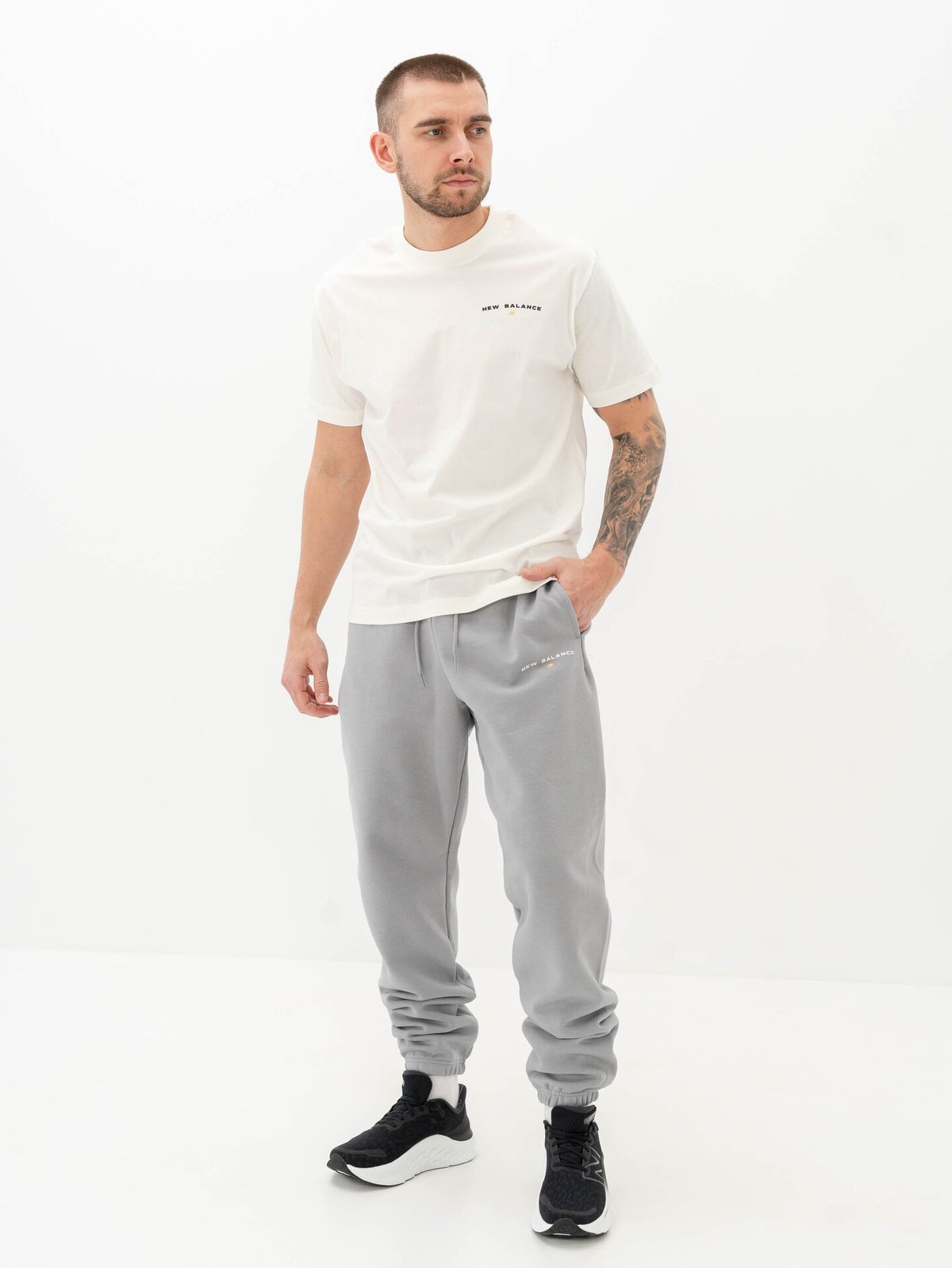 New Balance Reimagined Fleece Graphic Jogger Slate Grey