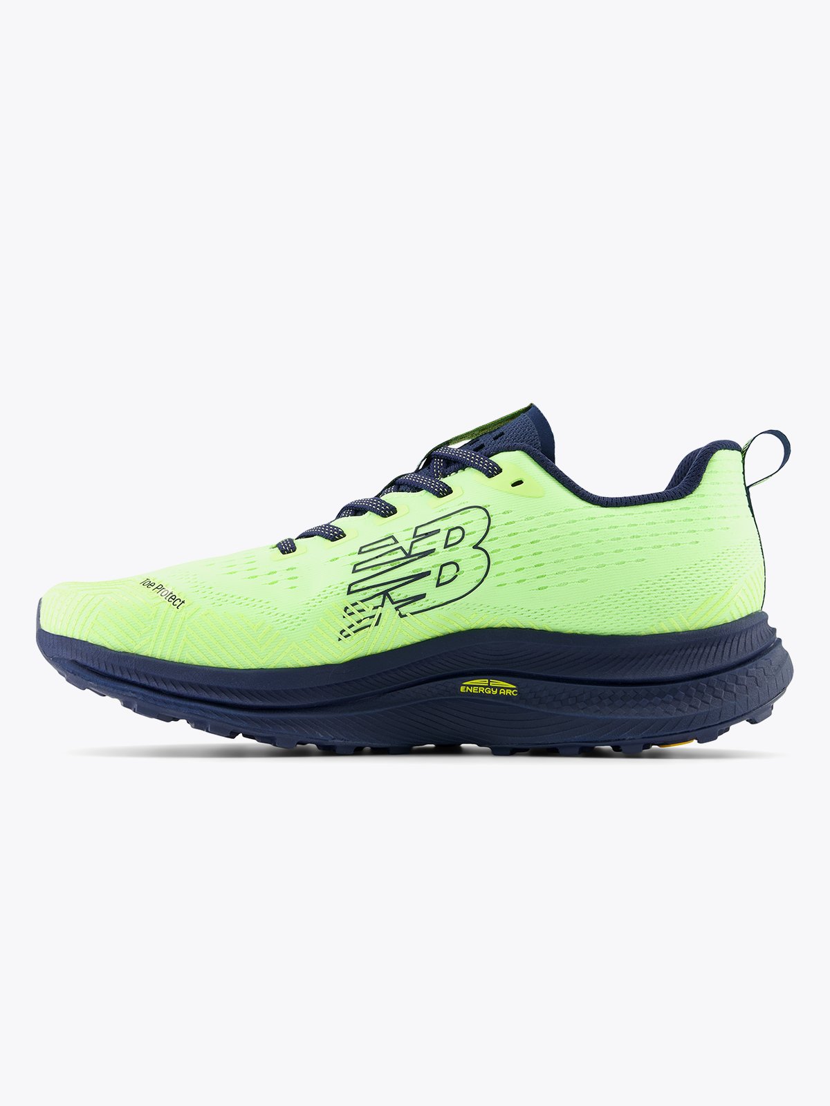 New Balance Fuel Cell SuperComp Trail Bleached lime glo with nb navy and tea tree