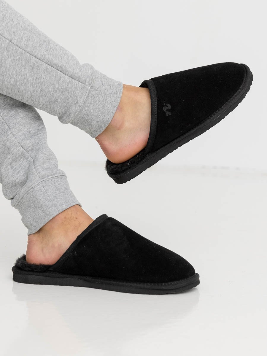 Noodles Hut Wool Slipper Black
