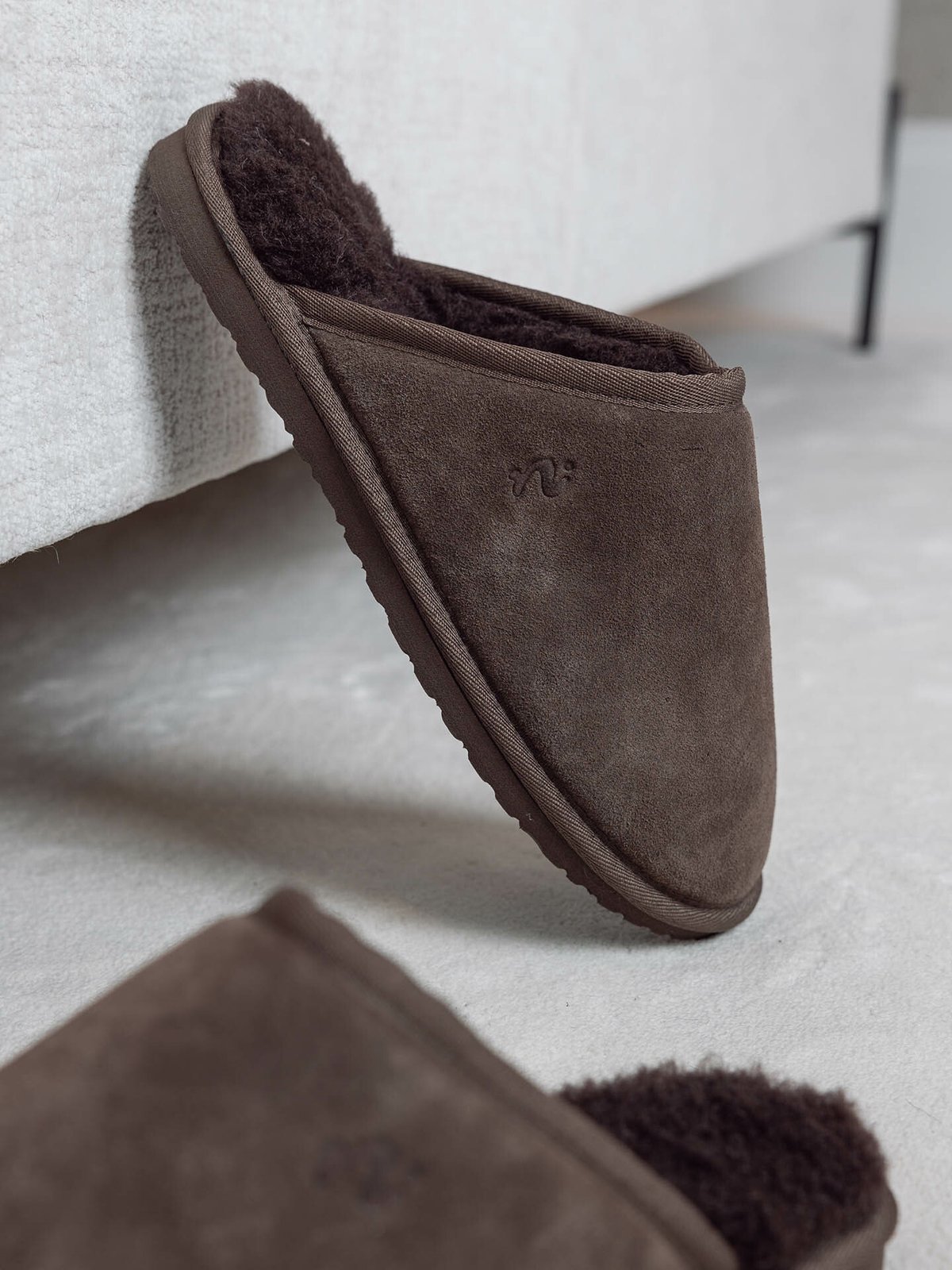 Noodles Hut Wool Slipper Brown
