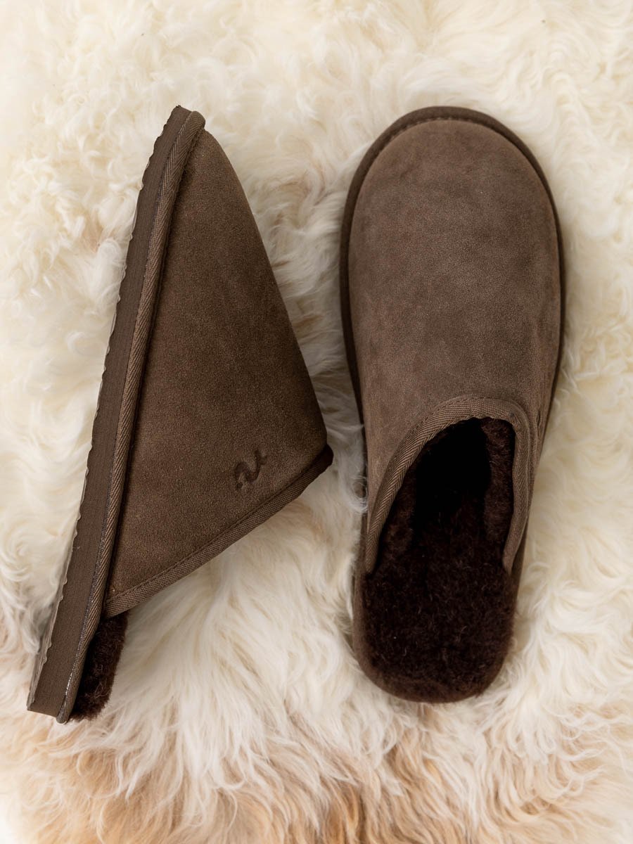 Noodles Hut Wool Slipper Brown