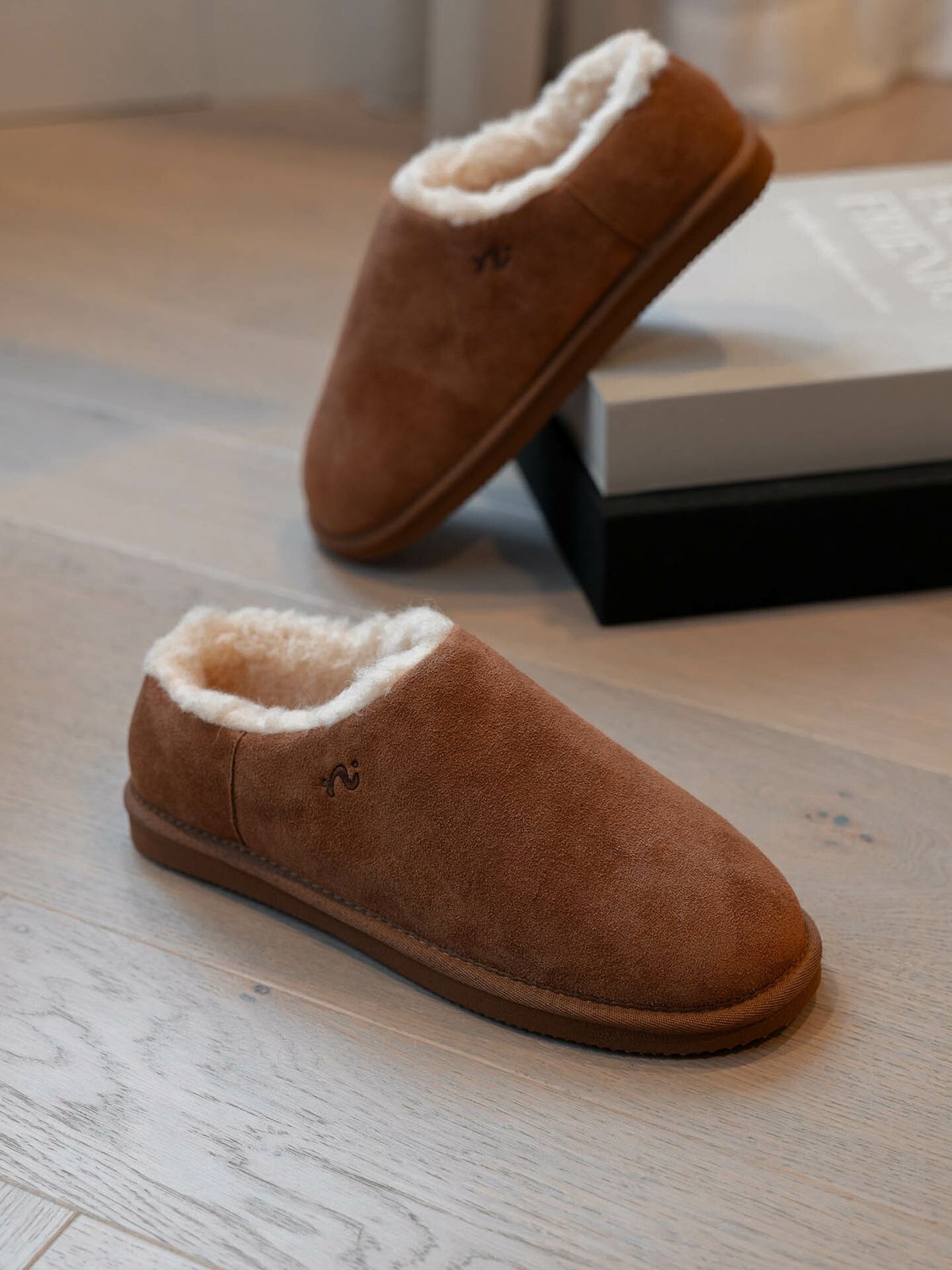 Noodles Lodge Wool Slipper Camel
