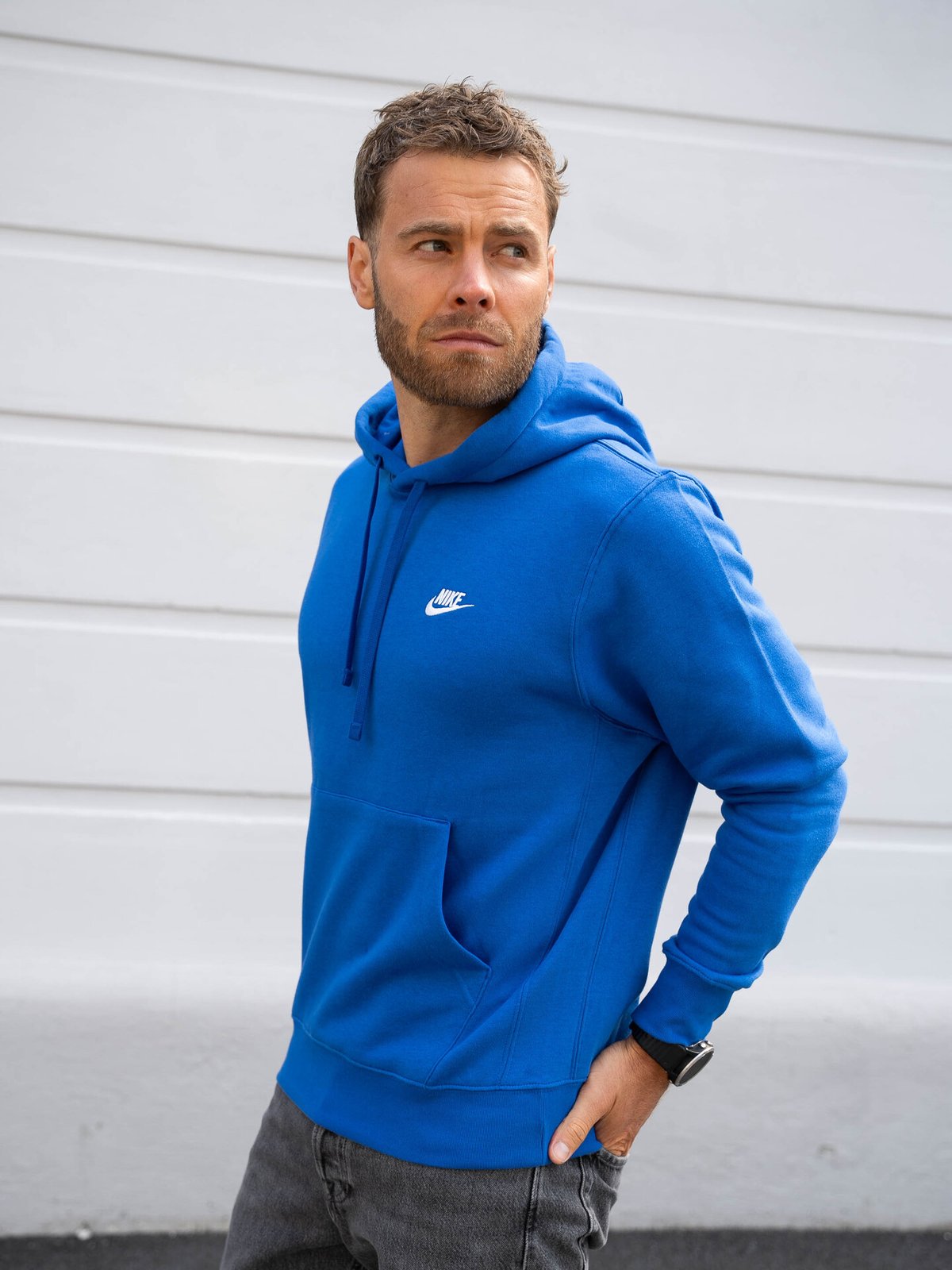 Nike Club Pullover Fleece Hoodie Game Royal / White